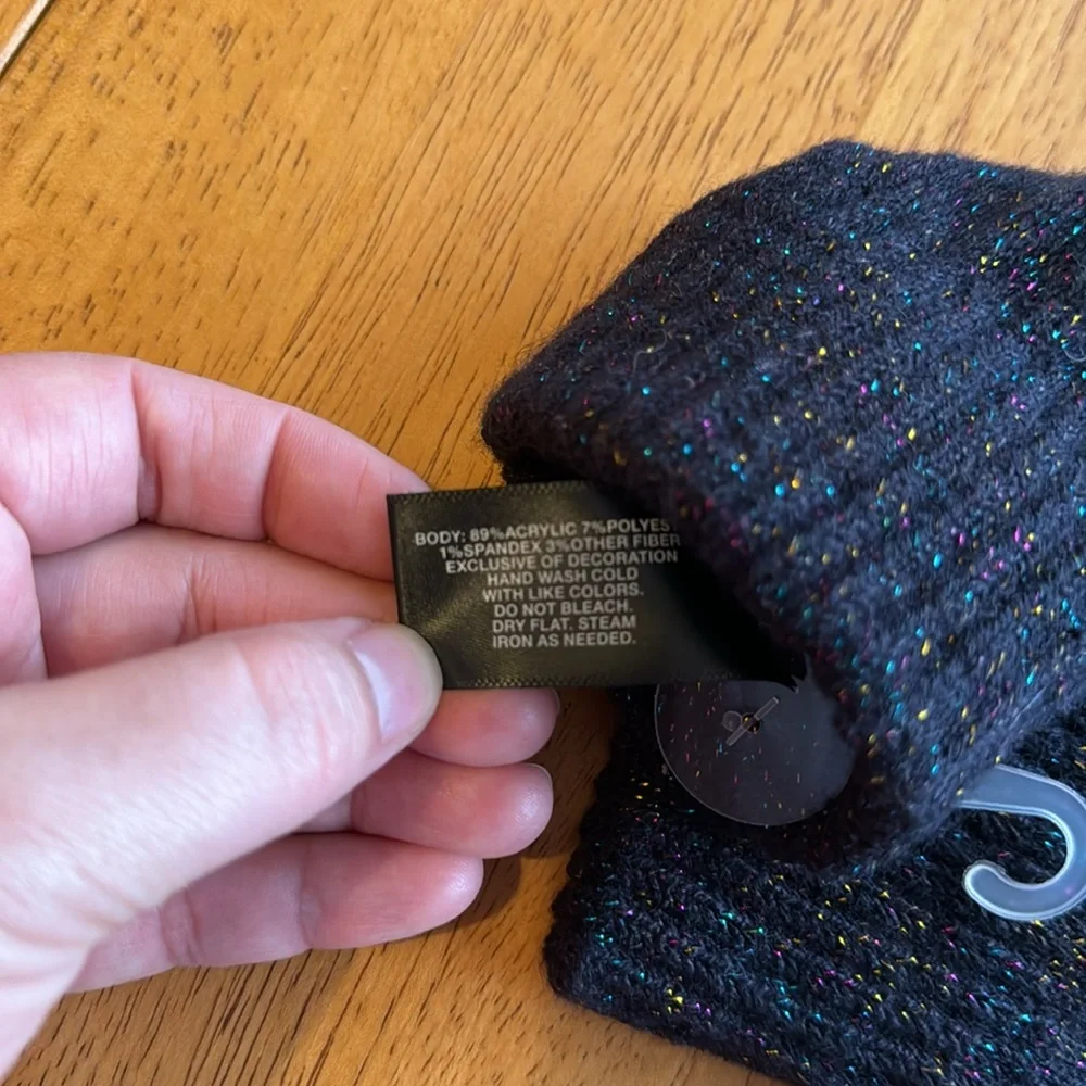 NWT MIXIT TouchTech Gloves. Black with multi shimmer color throughout. - Picture 5 of 6
